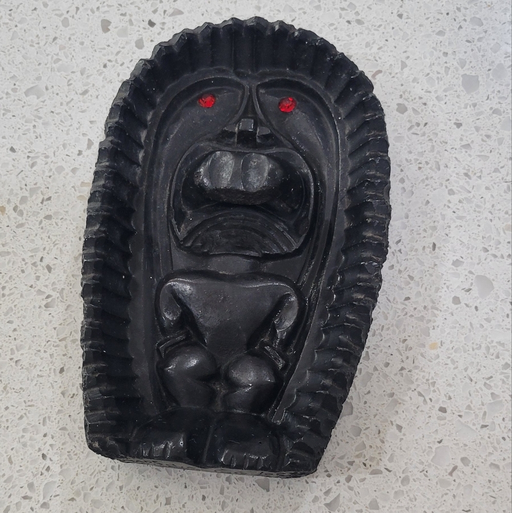 Vintage Coco Joe's Hawaii Totem Mask Volcanic Lava Ashtray